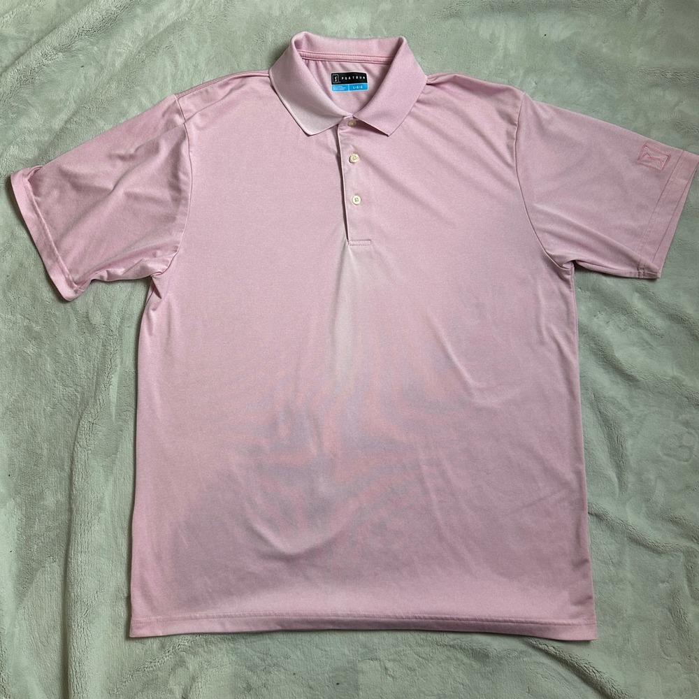 Men's PGA‎ Tour Light Pink Performance Golf Polo in size Large